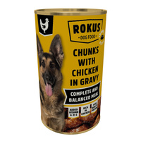 ROKUS Dog Z Kurczakiem - mokra karma dla psa - puszka 1240g