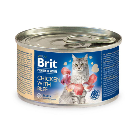 BRIT Premium By Nature Cat Chicken & Beef - mokra karma dla kota - puszka 200g