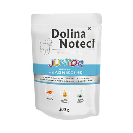 DOLINA NOTECI Premium Junior - mokra karma dla psa z jagnięciną - saszetka 300g