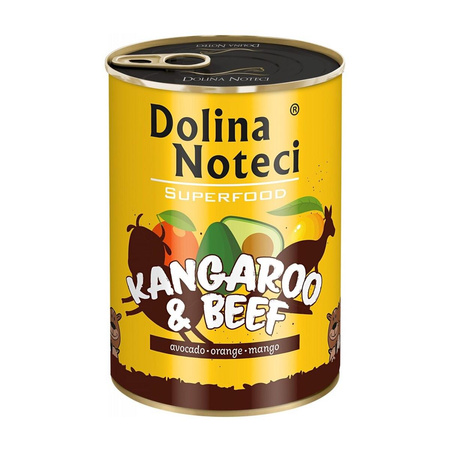 DOLINA NOTECI Superfood - mokra karma dla psa z kangurem i wołowiną - puszka 400g