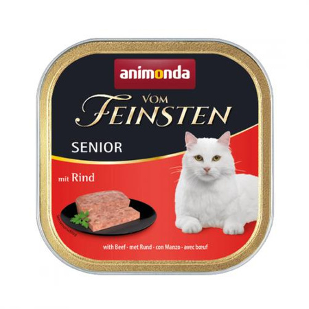 ANIMONDA Vom Feinsten Senior - mokra karma dla kota - wołowina - miseczka 100g