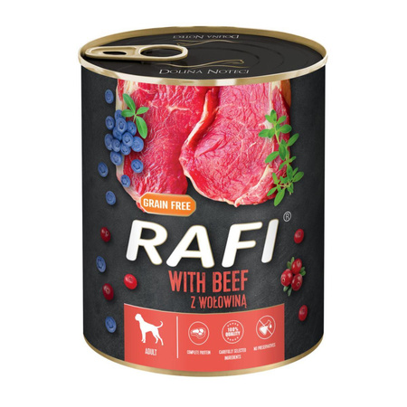 RAFI Grain Free Z Wołowiną - mokra karma dla psa - puszka 800g