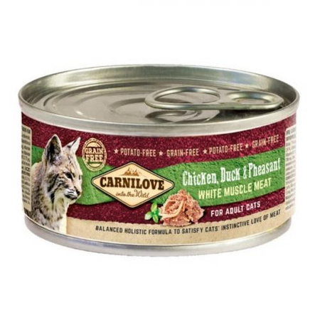 CARNILOVE Cat Chicken & Duck & Pheasant - mokra karma dla kota - puszka 100g