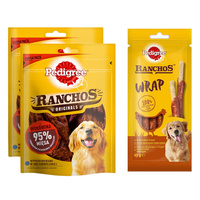 PEDIGREE Ranchos z wołowiną 2x70g + PEDIGREE Ranchos Wrap z kurczakiem 40g