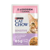 PURINA Cat Chow Sensitive Łosoś I Cukinia W Sosie mokra karma dla kota 85g