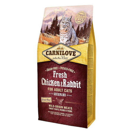 CARNILOVE Cat Fresh Chicken & Rabbit Gourmand - sucha karma dla kota 6kg