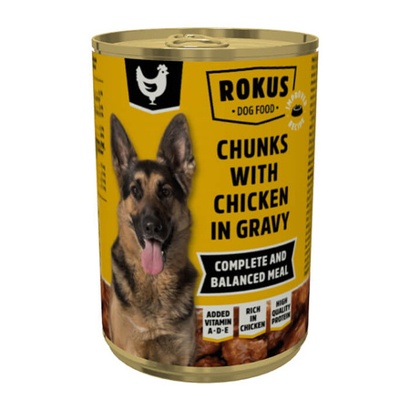 ROKUS Dog Z Kurczakiem - mokra karma dla psa - puszka 415g