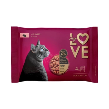 MY LOVE Królik w sosie - mokra karma dla kota - saszetka 4x85g