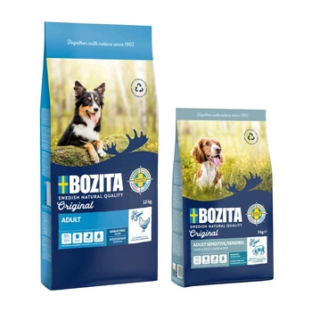 BOZITA Original Adult - sucha karma dla psa 12kg + BOZITA Original Adult Sensitive Digestion Lamb & Rice 3kg GRATIS