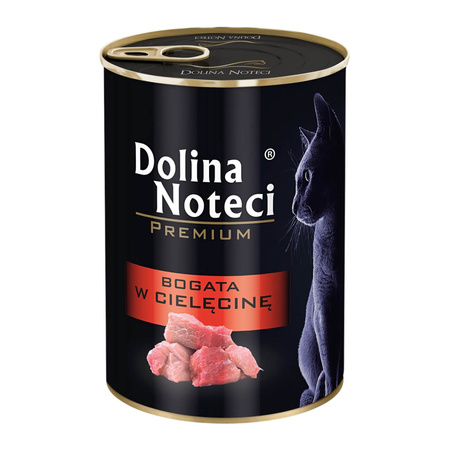 DOLINA NOTECI Premium Cielęcina Kaczka - mokra karma dla kota - puszka 24 x 400g