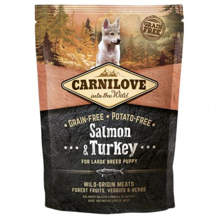 CARNILOVE Salmon & Turkey For Large Puppy - sucha karma dla psa 1,5kg