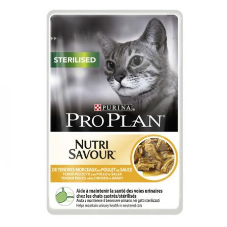 PURINA Pro Plan Nutri Savour Sterilised Kurczak - mokra karma dla kota 85g