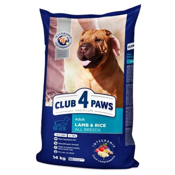 CLUB 4 PAWS All Breeds Z Jagnięciną I Ryżem - sucha karma dla psa 14kg