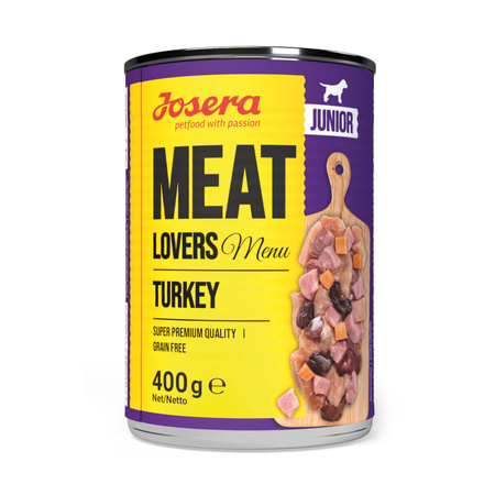 JOSERA Meat Lovers Junior Pure Indyk - mokra karma dla psa - puszka 400g