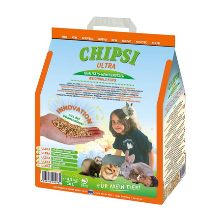 CHIPSI Ultra - podłoże dla gryzoni i ptaków 10l / 4,5kg - USZKODZONY