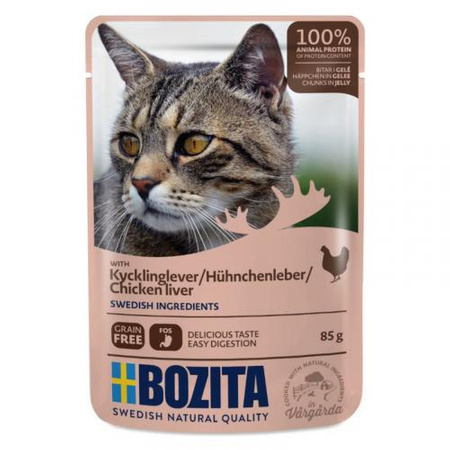 BOZITA Cat Wątróbka Drobiowa W Galarecie - mokra karma dla kota - saszetka 85g