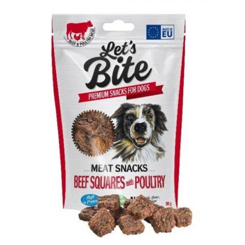 BRIT Let's Bite Dog Meat Snacks Beef Squares Poultry - przysmak dla psa 80g