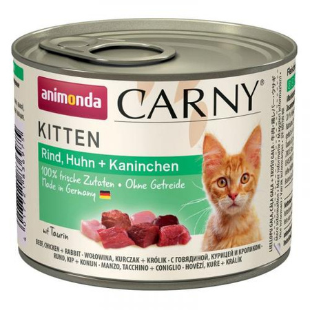 ANIMONDA Carny Kitten - mokra karma dla kota - cielęcina z kurczakiem - puszka 200g