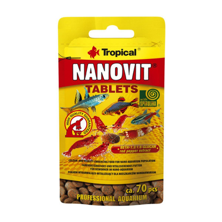 TROPICAL Nanovit Tablets - pokarm dla rybek - tabletki 70szt