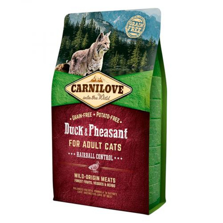 CARNILOVE Cat Duck & Pheasant Hairball Control - sucha karma dla kota 2kg